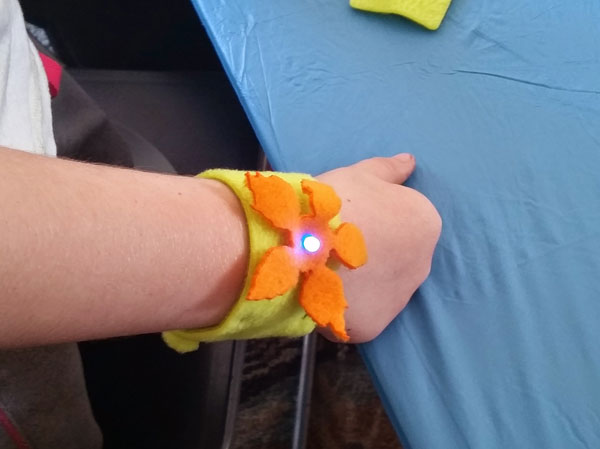 Maker Fair 2014 Plushie light up bracelet maker